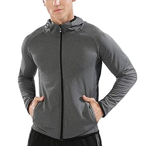 Hommes Fermeture éclair Running Sweats à Capuche Sport Vestes Aptitude Gym Chemise des Sports Haut