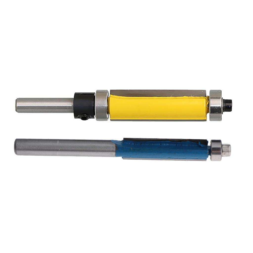 STYLEHEAVEN 2 Pieces Flush Trim Extra Bearing Router Bit Woodwork Tool, 1/4, 6mm Shank|Home & Garden|Tools|Power Tools|Router Bits-picture-27