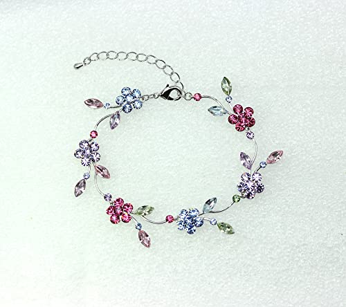 Image of Faship Gorgeous Rhinestone Crystal Floral Necklace Earrings Set