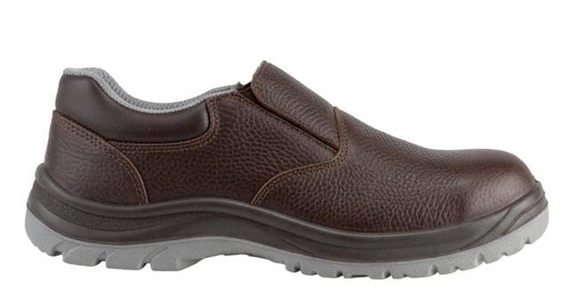 Men's Brown Leather Slip-On Safety Work Shoes, Slip Resistant, Round Toe, Rubber Sole, Industrial Use-image-31