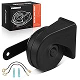 A-Premium Snail Horn Low Universal Electric Horns - 12V 110dB - Compatible with most Car, Trucks, Scooter, Motorcycles & Special Vehicles, 80 mm