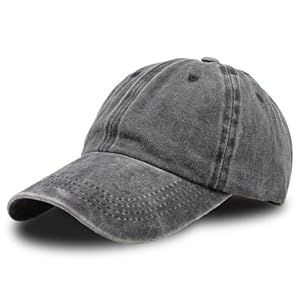 Folmywy Vintage Washed Distressed Cotton Baseball Denim Cap Adjustable Dad Dome Hat Casual Sports Fishing Adults Men Women