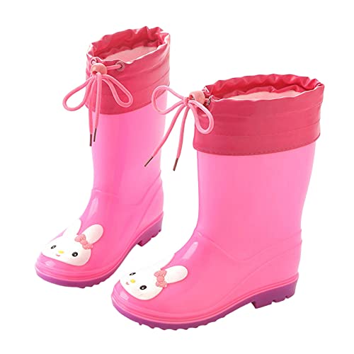 Children PVC Rain Shoes Toddlers Children Rain Shoes Boys Girls Water Shoes Pink Rabbit Cartoon Character Rain