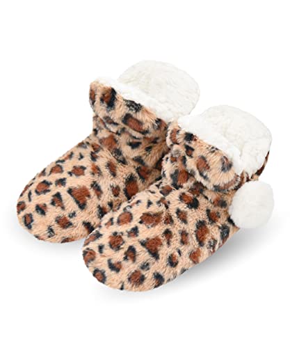 Image of Keyela Womens Non-Slip Sole Slipper Socks, Fluffy Winter House Booties | Ultra soft fuzzy warm indoor house slippers Non-skid bottom for safe walking Cozy winter footwear for ladies