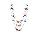 Chuvora Triple Strands Multi Color Blister Shell and Beaded Long Necklace, 48 inches