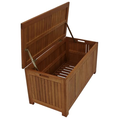 gartenmoebel-einkauf Kissenbox mit Deckel aus Eukalyptus Holz 88x45x45, FSC®-Zertifiziert - 4