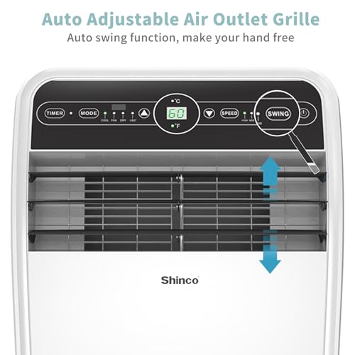 Image of Shinco 10,000 BTU Portable Air Conditioner with Heater up to 400 Sq. Ft, Ac Heater Combo Window Unit, Portable AC Unit with Dehumidifier & Fan, Cools & Heats,Remote Control and Window Kit