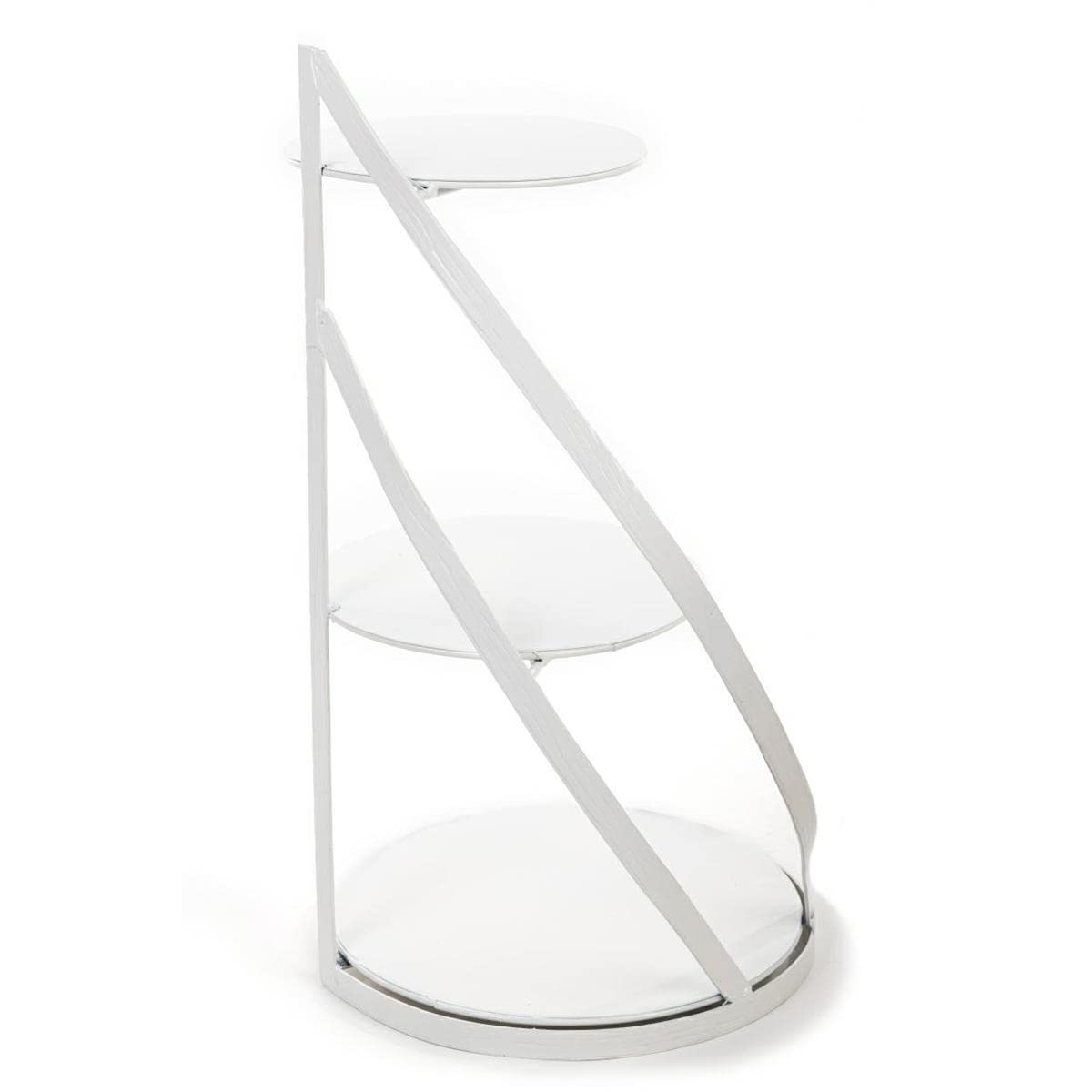 Alzata bianca a 3 ripiani, altezza 60 cm, per torte, cupcake e muffin, ideale per l'uso come elegante supporto per torte per matrimoni e torte