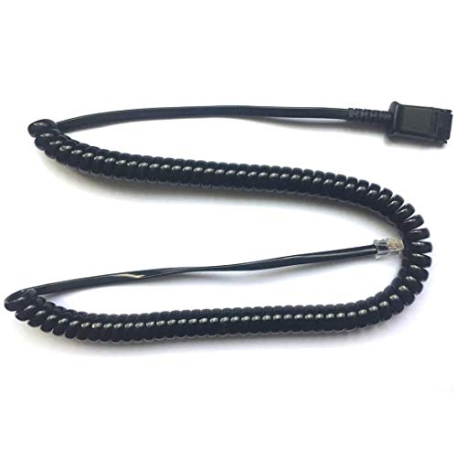 New RJ9 to QD Adapter Cable RJ-9 Quick Disconnect Cable Coil Cord Compatible with Plantronics M12 QD Headsets Connects to Cisco Models 7940 7941 7942 7945 7960 7961 7962 7965 7970 7975