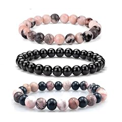 Healing-Pink zebra,Rhodonite,Black Obsidian,