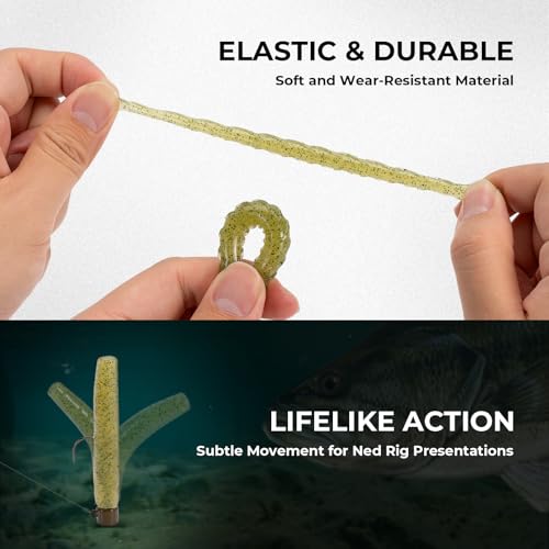 Image of KastKing Superpower Braided Fishing Line Texas Edition - 15lb 4X 200yds with Ned Rig Kit, 1 /6 oz Ned Jig Head & 3 Soft Plastic Ned Worms, Bass & Crappie Fishing Finesse Kit, Gift-Ready Packaging