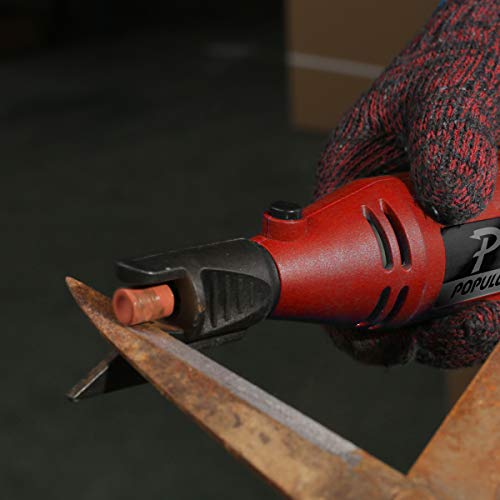 Populo High Performance Rotary Tool Kit with 107 Accessories, 3 Attachments, Variable Speed, Flex Shaft and Universal Collet for Abrasive, Polish, Cutting, Engraving, Drilling and Crafting DIY Project