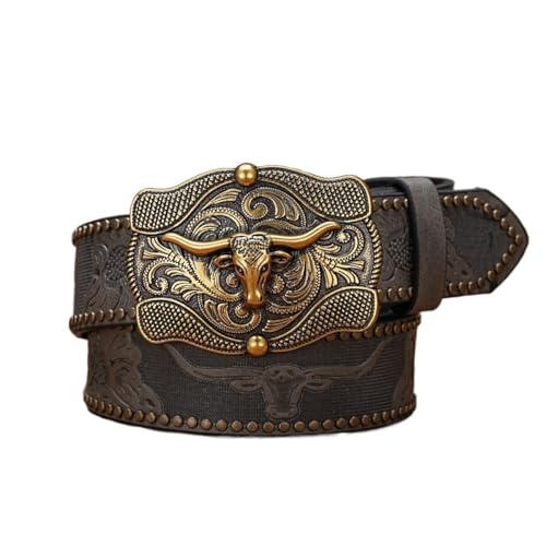 Ceinture de rodéo réglable 120 cm avec boucle taureau Longhorn pour sublimer un jean