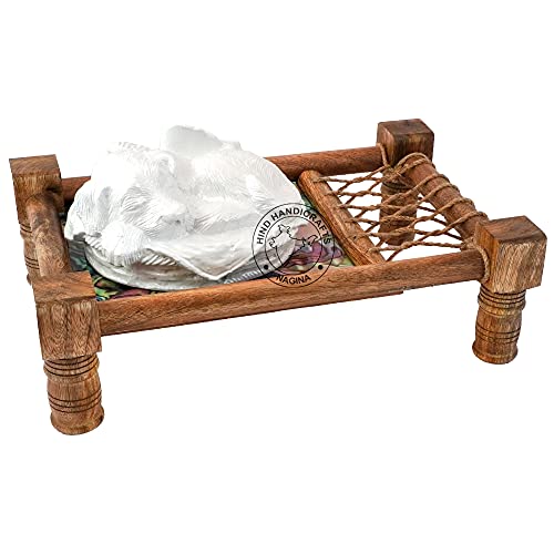 Aluminium Contemporary Angel Dog Sleeping Cremation Urns for Ashes - Peaceful Pet Memorial Keepsake Urn for Dogs (30 Cubic Inches, White with Cot)