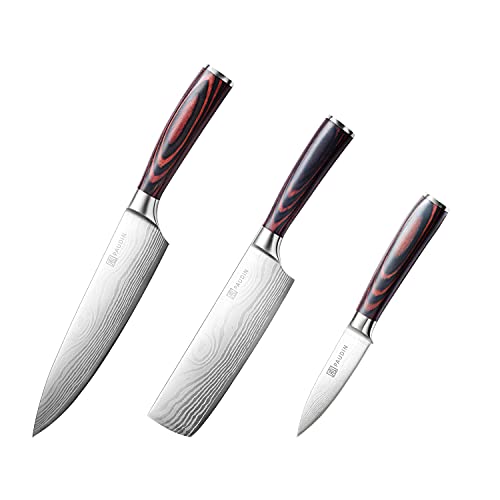 PAUDIN Chef's Knife + Nakiri knife + Paring Knife