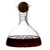 Decantador de vino con tapón – 1800 ml de vidrio para servir, aireador de vino de gran capacidad, para el hogar, restaurante, coleccionistas, cenas, degustaciones, eventos, bodas, camareros
