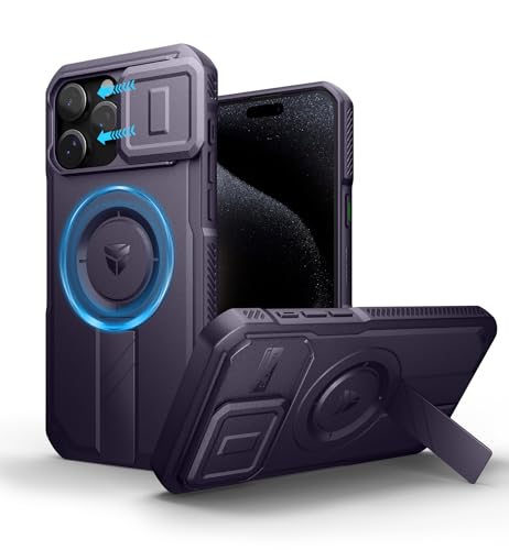 Dexnor iPhone 15 Pro Max �p �P�[�X - �X���C�h���J�����J�o�[�������\�L�b�N�X�^���h�t�� �}�O�l�b�g���ϏՌ� �w�r�[�f���[�e�B �v���e�N�e�B�u�J�o�[ - �p�[�v��