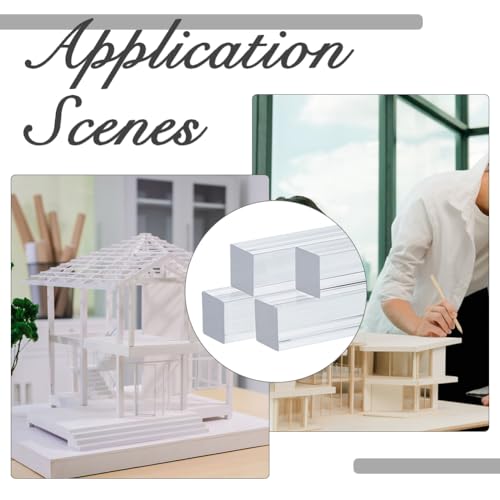 SUPERFINDINGS 4 Stück Acryl Vierkantstab 24.8x1x1cm Durchsichtiger Vierkantstab Dübelstangen Sortiment Massive Stange DIY Modellmaterial Für Den Modellbau DIY Beleuchtungskörper Handwerk