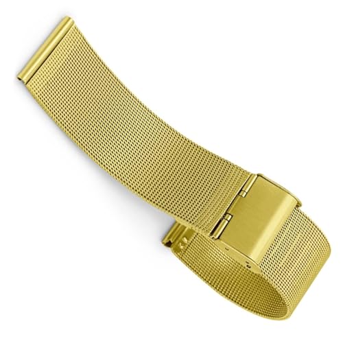 Bracelet de montre en acier de haute qualité mailles dorées 19mm