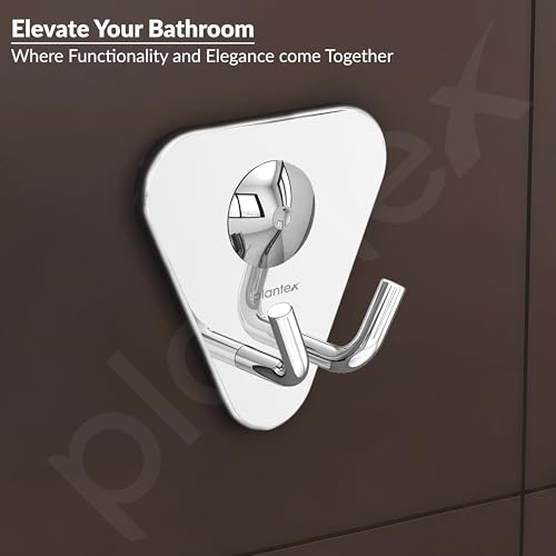 Image of Plantex Pyramid Stainless Steel Robe Hook for Bathroom /Cloth Stand /Towel Hanger /Bathroom Accessories (Chrome) - Pack of 1