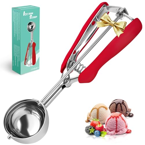 SPEENSUN Ice Cream Scoop with Rubber Easy Trigger-Large Size(6cm) Melon Baller Scoop Stainless Steel Cookie Scoop Durable and Effortless for Ice Cream Melon Baller Mash Potato and Baking