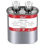 AMPTATA AC Capacitor, 10uf CBB65 Capacitor for AC/HVAC/Air Conditioner/Pool Pump/Condenser Fan Run Motor Start, 10MFD CBB65 370VAC 440VAC 450VAC 50/60Hz Carrier
