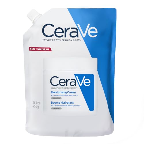 Image of CeraVe Moisturising Cream Refill for Dry to Very Dry Skin With 3 Essential Ceramides, Hyaluronic Acid, Face & Body Cream, Fast Absorbing, Dermatologist Developed, 562ml