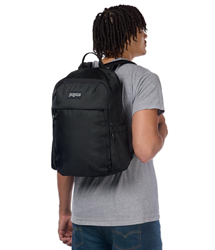 JanSport Venture Daypack – Travel Pack With Large Main Compartment, Padded Laptop Sleeve, Dual Water Bottle Pockets, and Attachment Buckles, Black 6