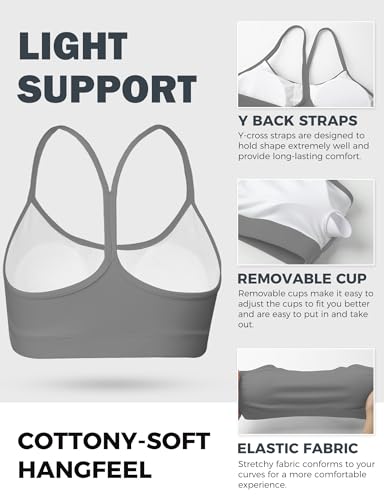 Image of Buauty Sports Bra for Women, Y Back Bralette, Light Support Backless Workout Bra with Removable Pads for Yoga Pilates Gym