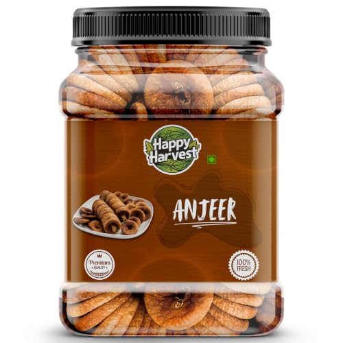 Image of HAPPY HARVEST Dry Figs (Anjeer) | Soft Natural Dried Anjeer | Fiber Rich Healthy Dry Fruit Snack | Suitable For Milkshakes Desserts Fasting & Daily Nutrition | Ready To Eat Figs (500 gram)