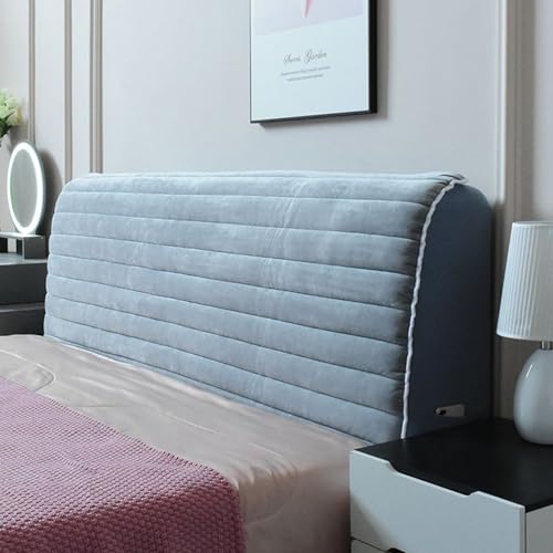 Pokrycie ZagłóWka łóżKa,All-Inclusive Pokrowiec Ochronny Uniwersalny,PyłOszczelna Diamentowy Aksamit OsłOna,Pokrycie ZagłóWka łóżKa PodwóJne/King Size(230cm,Gray)