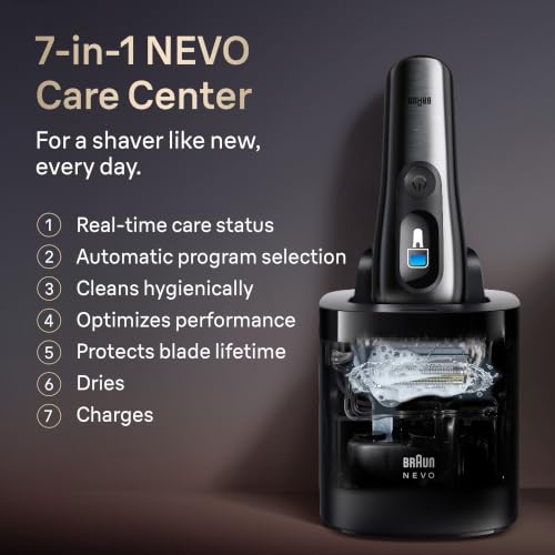 Braun NEVO Men's Electric Shaver with World's 1st AeroTouch Technology, Includes Premium 7in1 Care System, Power Travel Case, Smart Display. Braun's Best Electric Razor, 17010C - image 5