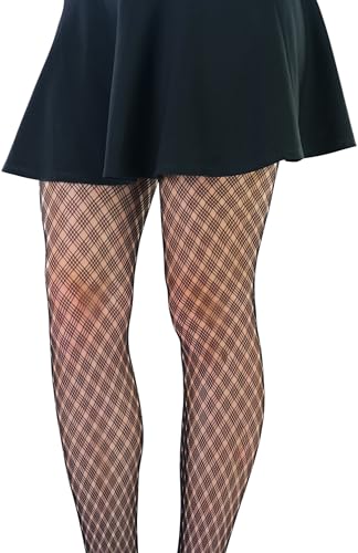 Image of ToBeInStyle Women's Argyle Checkered Diamond Rhombus Net Opaque Sheer Tights Pantyhose