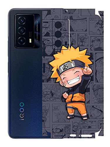 Image of AtOdds - Vivo IQOO Z5 Mobile Back Skin Rear Screen Guard Protector Film Wrap (Coverage - Back+Camera+Sides) (Naruto)