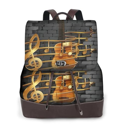 Sac à dos cuir notes de guitare pour le campus, vos randonnées et voyages actifs