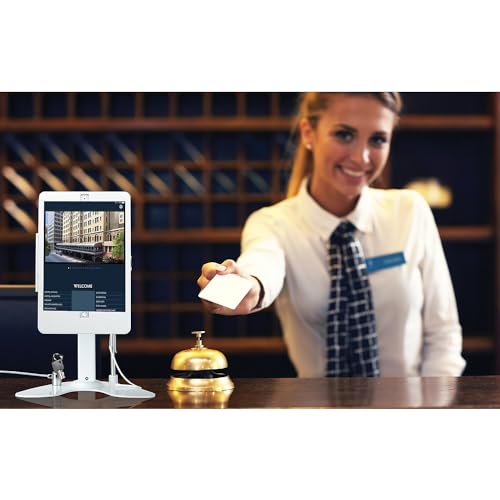 Image of Dual Kiosk Stand - CTA Security Stand with Locking Case, Cable, Stylus and Tether - Compatible with Headphone Jack, iPad 7th / 8th / 9th Gen 10.2 inch, iPad Pro 10.5 (PAD-ASKW10) - White