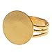 Beadaholique 4-Piece Adjustable Ring with 16mm Pad for Gluing, 22K Gold Plated