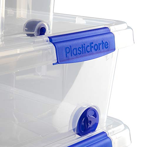 Miniatura 2 de Plastic Forte, Caja De Almacenamiento, Transparente, 30 Litros, Con Ruedas