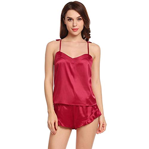Ensemble de nuit en satin haut de gamme : caraco sexy et short pour femme d'été