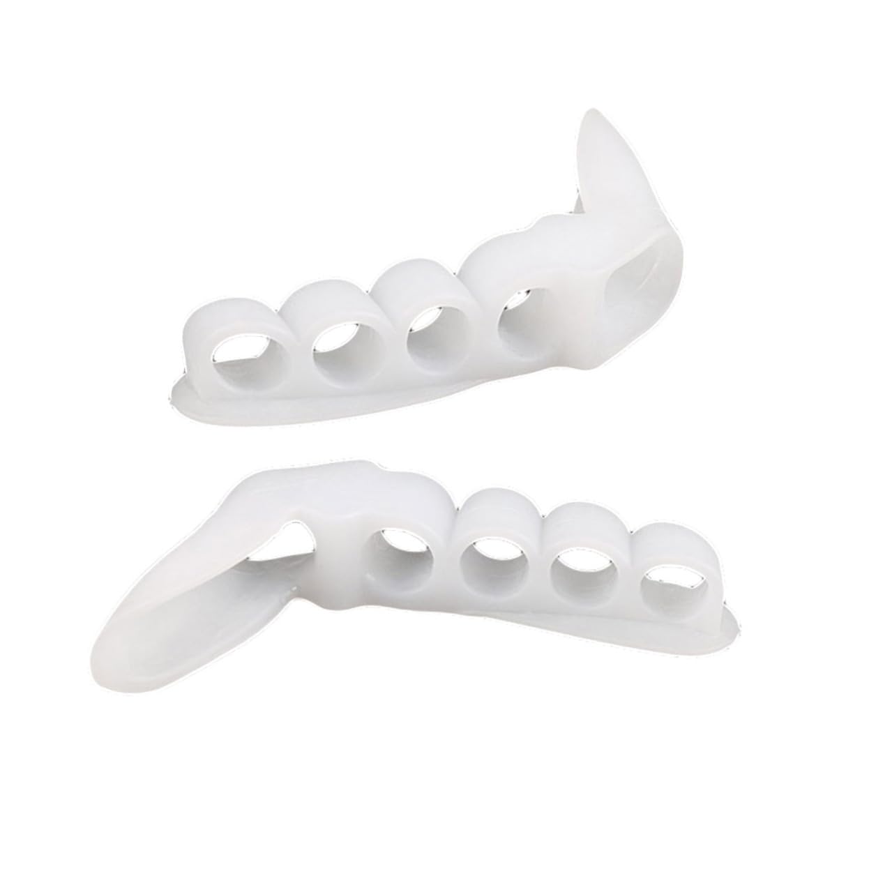Gel Toe Separators for Hallux Overlapping Toes Silicone Bunion Pads for Men Women Soft Washable Spacers for Corrective Foot All White