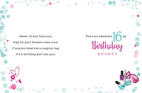Traditional Juvenile Birthday Card Age 16 F - 8 x 6 inches - Piccadilly Greetings