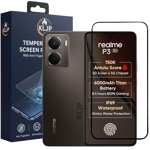 Image of Military-Grade Gorilla Tempered Glass For REALME P3 With Installation Kit | Edge to Edge Coverage | Black