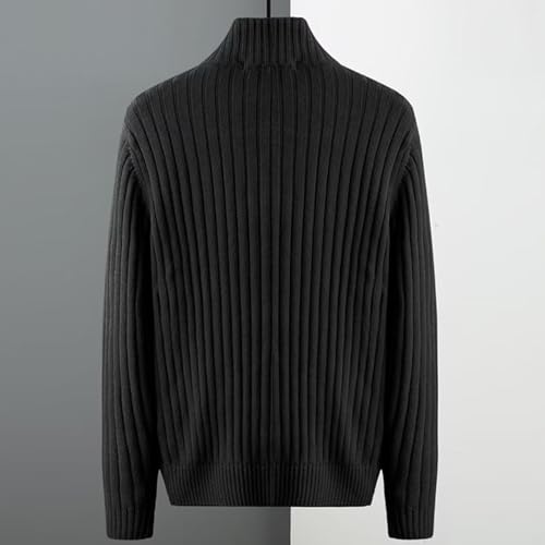 Men's Ribbed Fashion Lapel Sweater Knit Cardigan Full Zip Sweater Relaxed Fit Casual Sweaters2