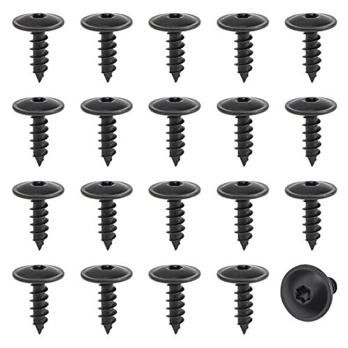 Tornillos Para Chapa M5x16 mm, 50 Tornillo de Roscachapa Juego Autorroscantes de Acero al Manganeso Negro Tornillos Phillips de Cabeza Plana Para Carrocería de Automóvil Guardabarros Parachoques