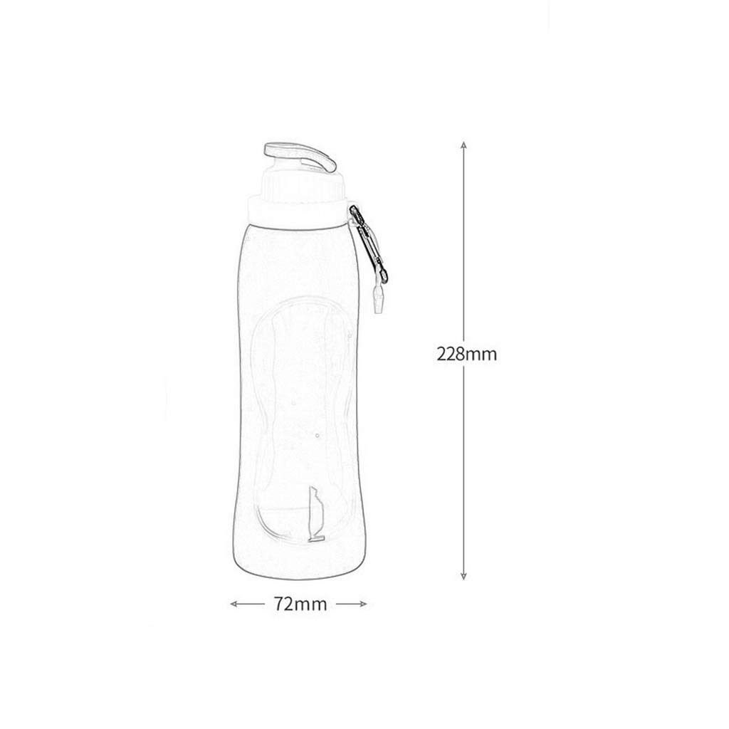 Faltbare Wasserflasche, 500 Ml Hohe Kapazität Tragbar Anti-Fall Enthält Kein Bisphenol A, Sicher Und Gesund, Rosa