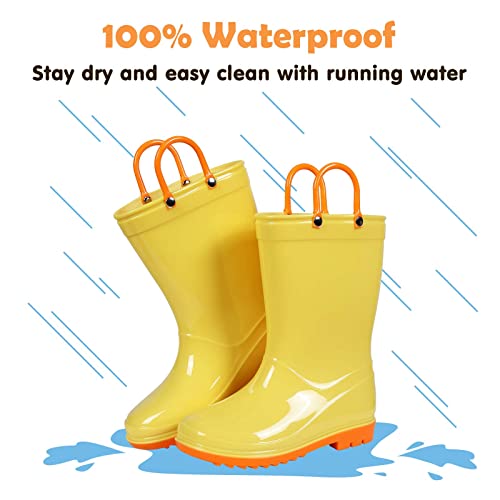 Colorxy Kids Rain Boots for Boys Girls Waterproof Toddler Rain Boots with Easy-On Handles3