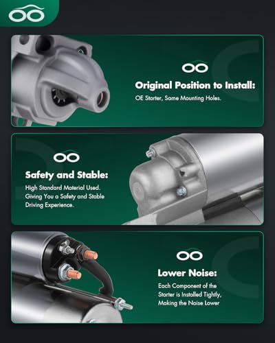 Image of SCITOO Starters New Compatible for Chevrolet Express Vans 5.7L(350) V8 1999-2002 for GMC Savana Vans 8.1L(496) V8 2001-2002 C6500 GM 8.1L(496) V8 2001-2005 C70 GM 6.0L(366) V8 1996-1998 6449N SDR0019
