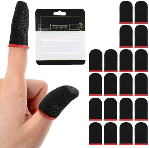 10 pares de mangas de dedos para juegos, guantes de dedos de fibr...