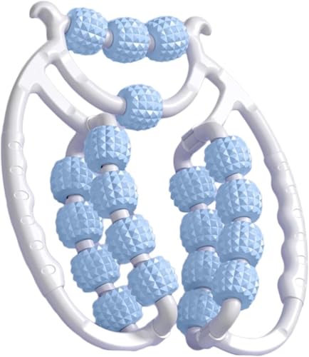 Cellulite-Roller 20 Räder Oberschenkel-Roller｜Tiefes Cellulite- und Ödem-Massagegerät, runde Beinklemme｜Ellenbogen, Wade, Oberschenkel Mehrteilig, Fitness-Profis (Blau)