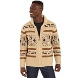 Pendleton Men's The Original Westerley, Wool, Heavy Cable Knit Cardigan Sweater with Zip Front - (Tan/Brown) - Medium